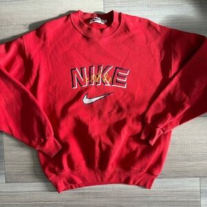 Nike Red Sweatshirt with Embroidered Logo